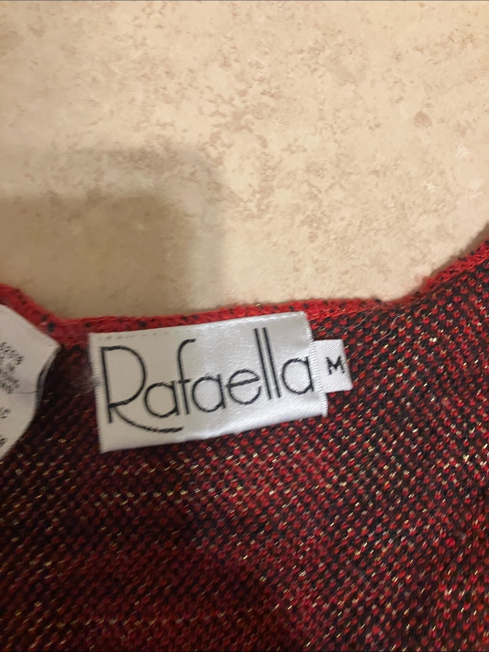 Rafaella Red Metallic Knit Shell - Picture 2 of 3